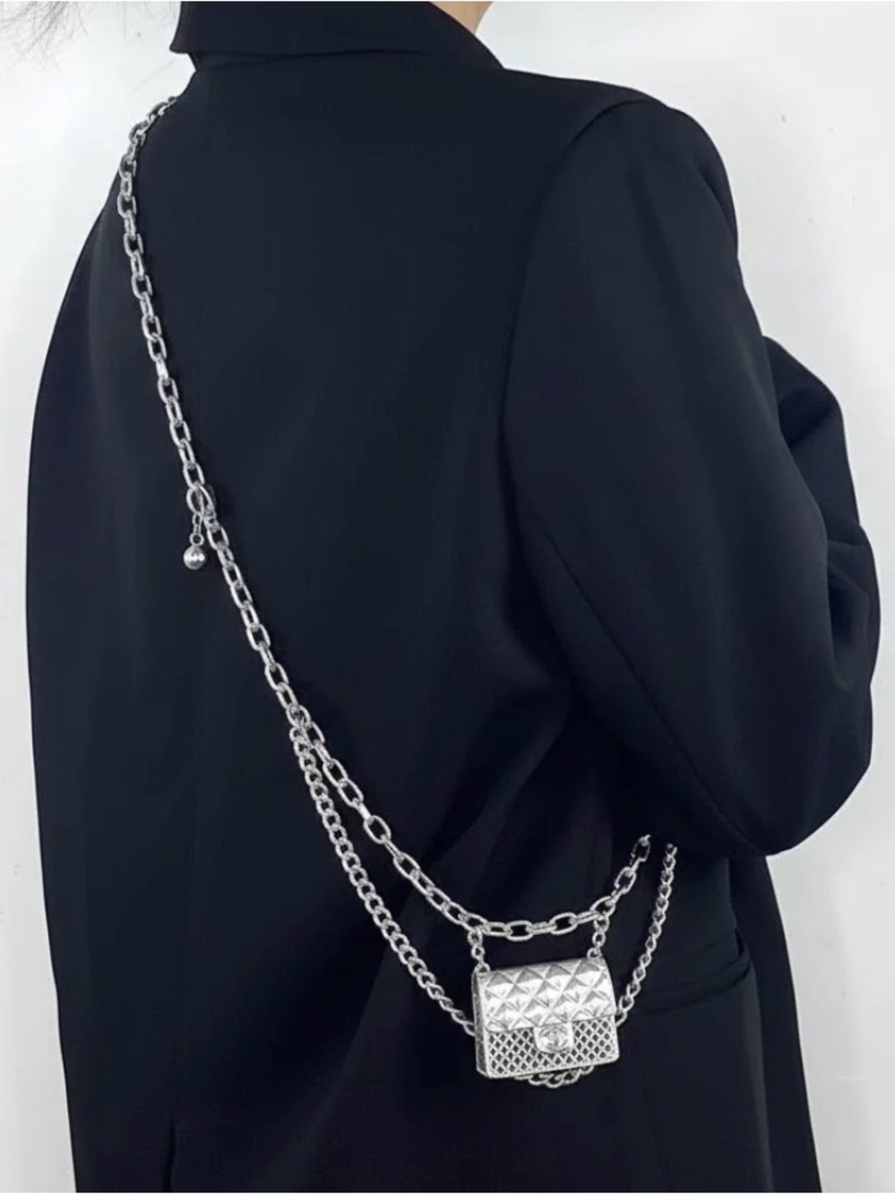 Mini Bag Pendant Necklace - Silver Mini Bags - Picture 3 of 3